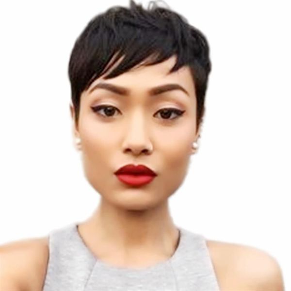 short human hair pixie cut wigs brazilian straight full machine made wig for black women with bangs, Black;brown
short human hair pixie cut wigs brazilian straight full machine made wig for black women with bangs, Black;brown