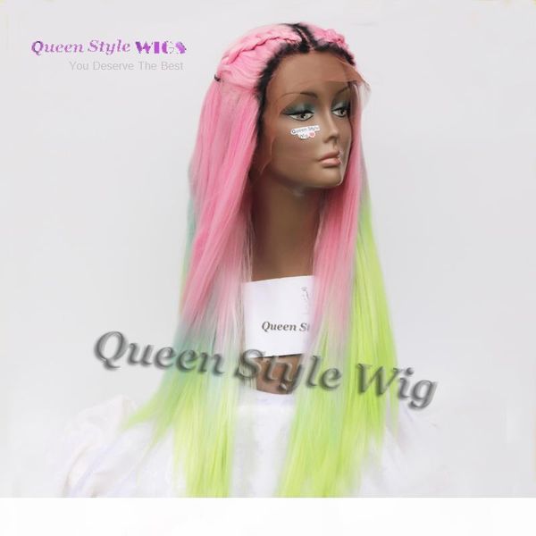 mermaid colorful rainbow hair wig synthetic pastel rainbow color pink bright blue fluorescent green ombre hair lace front wig, Black
mermaid colorful rainbow hair wig synthetic pastel rainbow color pink bright blue fluorescent green ombre hair lace front wig, Black