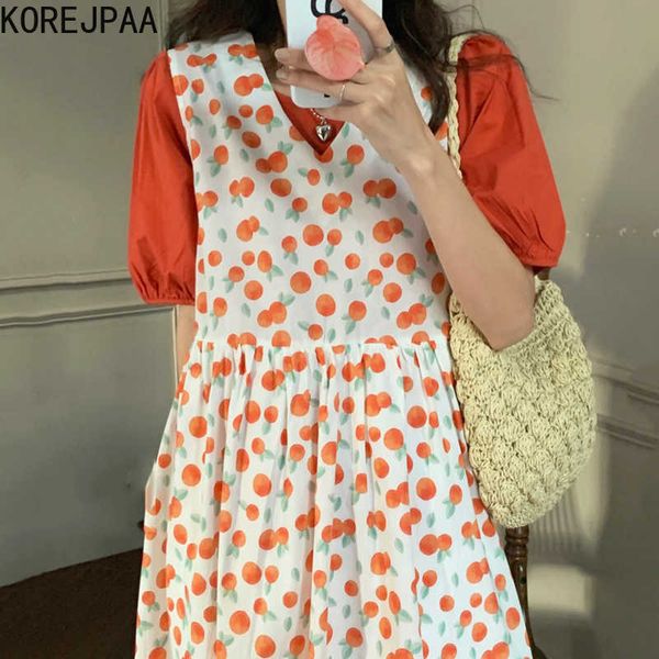 korejpaa women sets summer korean chic ladies temperament round neck puff sleeve shirt sweet floral waist strap dress suits 210526, White
korejpaa women sets summer korean chic ladies temperament round neck puff sleeve shirt sweet floral waist strap dress suits 210526, White