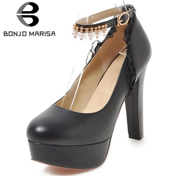 dress shoes bonjomarisa ladies sweet concise solid bridal pumps elegant pearl decorating women high heels platform woman, Black
dress shoes bonjomarisa ladies sweet concise solid bridal pumps elegant pearl decorating women high heels platform woman, Black