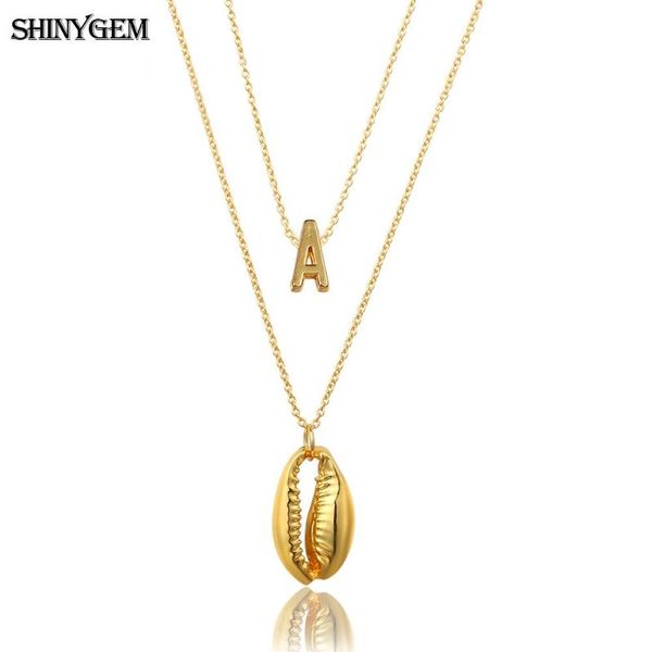 pendant necklaces shinygem 2021 fashion creative design seashell 26 letters vintage gold plating double layer long chain for women men, Silver
pendant necklaces shinygem 2021 fashion creative design seashell 26 letters vintage gold plating double layer long chain for women men, Silver
