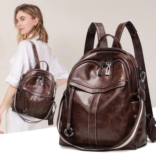 outdoor bags small backpack women 2021 fashion large capacity ladies soft leather oil wax women's bag
outdoor bags small backpack women 2021 fashion large capacity ladies soft leather oil wax women's bag