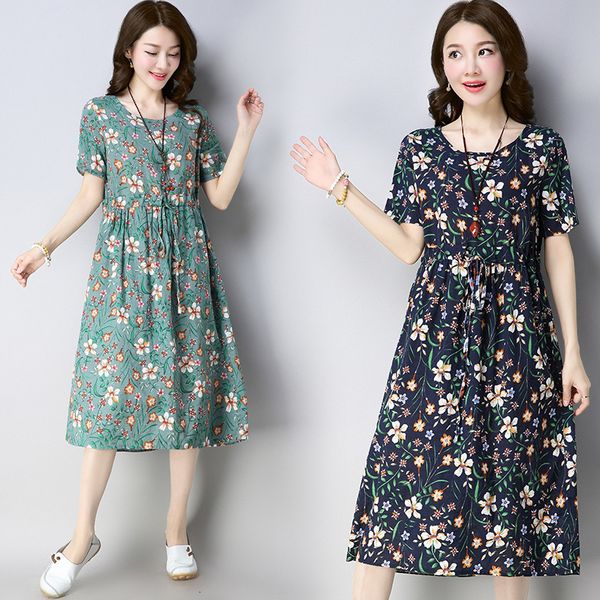 2021 new vintage short sleeve plus size women floral elegant es loose ladies office vestidos summer costume w9at, Black;gray
2021 new vintage short sleeve plus size women floral elegant es loose ladies office vestidos summer costume w9at, Black;gray
