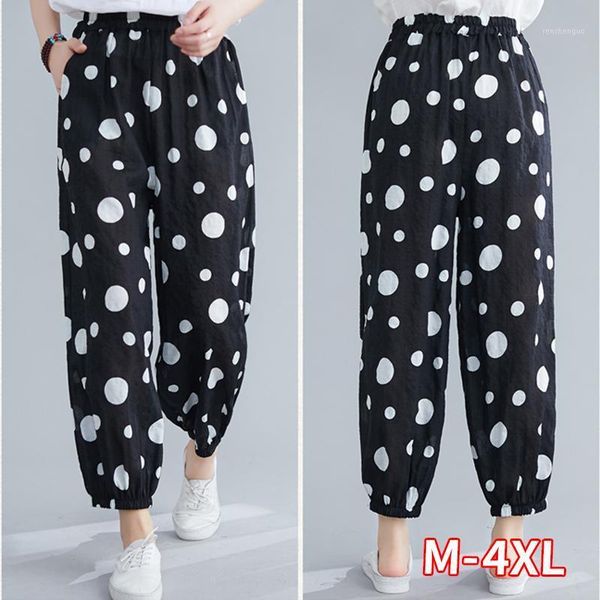 women's pants & capris women loose bunch trousers fashion woman linen spring summer dot print high waist wide leg bloomers pant elastic, Black;white
women's pants & capris women loose bunch trousers fashion woman linen spring summer dot print high waist wide leg bloomers pant elastic, Black;white