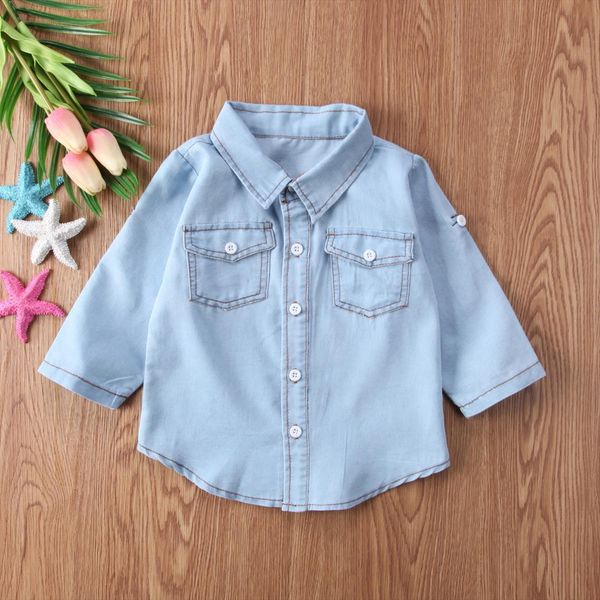 baby girls boys kids gentleman fashion denim coat long sleeve shirt outwear clothes, White;black
baby girls boys kids gentleman fashion denim coat long sleeve shirt outwear clothes, White;black