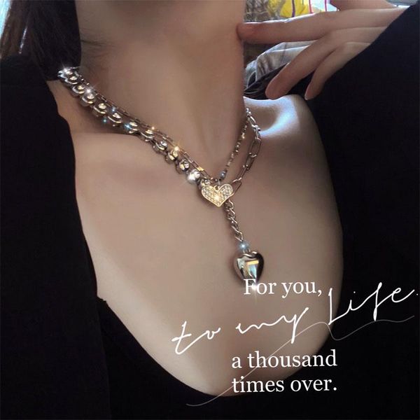 pendant necklaces european and american fashion atmosphere love minority design sense simple personality hip hop female tide bone chain, Silver
pendant necklaces european and american fashion atmosphere love minority design sense simple personality hip hop female tide bone chain, Silver