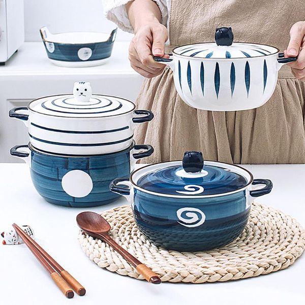 bowls creative ceramic noodle bowl with lid hand-painted soup double ear anti-scalding tableware pot dessert fruit kitchen tool
bowls creative ceramic noodle bowl with lid hand-painted soup double ear anti-scalding tableware pot dessert fruit kitchen tool