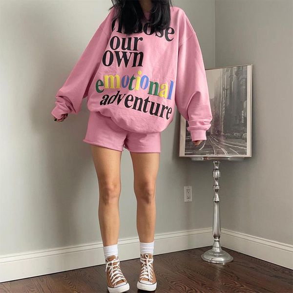 women's tracksuits pink casual two piece set letter print sweatshirt shorts tracksuit women solid 2 autumn winter outfits, Gray
women's tracksuits pink casual two piece set letter print sweatshirt shorts tracksuit women solid 2 autumn winter outfits, Gray