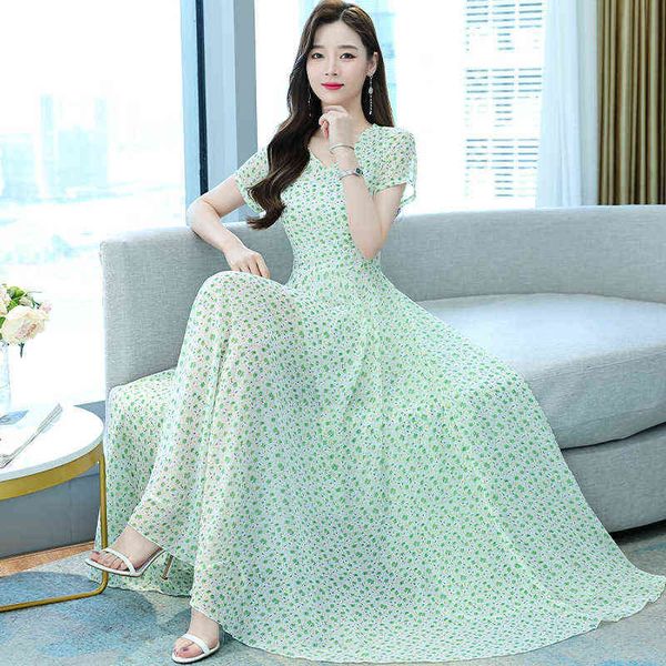 woman casual dresses round neck chiffon short sleeve dresses with slim waist for women summer 2022 style beach long skirt, Black;gray
woman casual dresses round neck chiffon short sleeve dresses with slim waist for women summer 2022 style beach long skirt, Black;gray