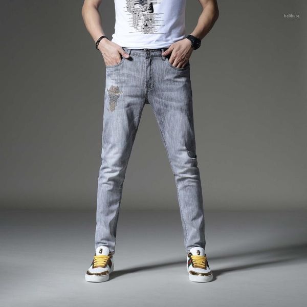 men's jeans 2021 embroidery cool men fantastic patterns quality brand slim lightweight comfortable hiphop pants trousers 28-36, Blue
men's jeans 2021 embroidery cool men fantastic patterns quality brand slim lightweight comfortable hiphop pants trousers 28-36, Blue