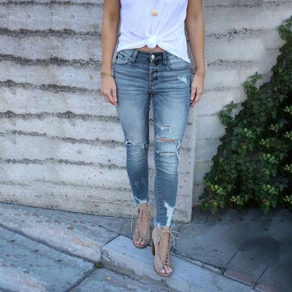women's jeans ladies ripped holes plus size washed pants high waist slim pencil trousers elegant denim t6, Blue
women's jeans ladies ripped holes plus size washed pants high waist slim pencil trousers elegant denim t6, Blue