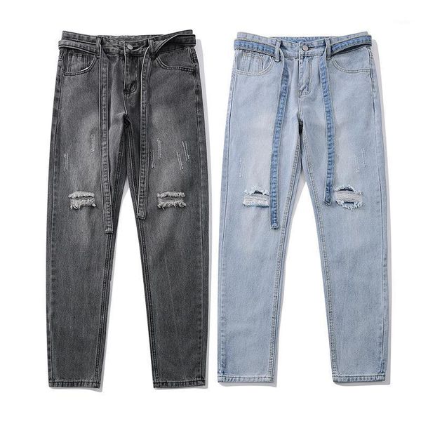 men's jeans american style high street washed ripped vibe thin section tide brand loose and feet pants, Blue
men's jeans american style high street washed ripped vibe thin section tide brand loose and feet pants, Blue