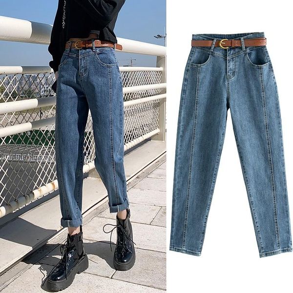 women's jeans zhisilao straight harem women with belt streetwear high waist denim pants stretch retro boyfriend plus size, Blue
women's jeans zhisilao straight harem women with belt streetwear high waist denim pants stretch retro boyfriend plus size, Blue