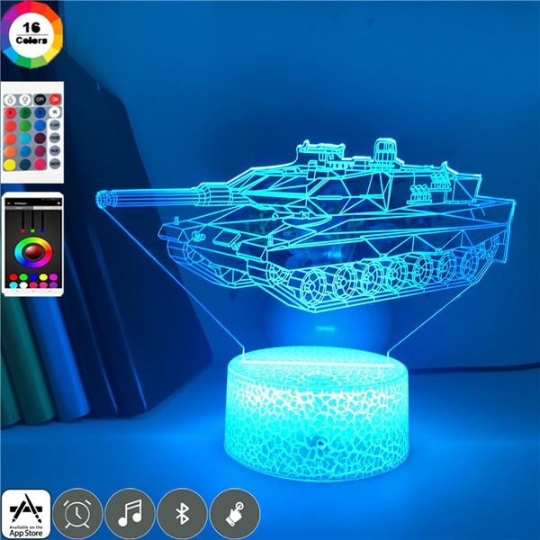 3d night light tank led illusion desklamp with 16 colors changing for table decoration children bedroom birthday gift
3d night light tank led illusion desklamp with 16 colors changing for table decoration children bedroom birthday gift