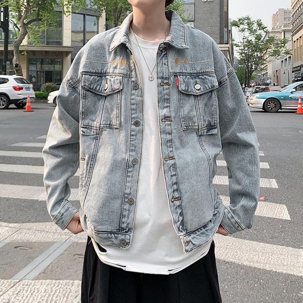 men's jackets denim jacket spring and autumn brand loose blouse slim korean style trend all-match embroidered work, Black;brown
men's jackets denim jacket spring and autumn brand loose blouse slim korean style trend all-match embroidered work, Black;brown