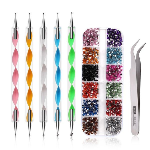 nail art decorations point drill clip set 12 grid color diamond jewelry pen stainless steel tweezers three-piece, Silver;gold
nail art decorations point drill clip set 12 grid color diamond jewelry pen stainless steel tweezers three-piece, Silver;gold