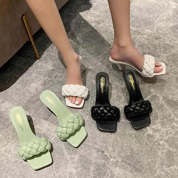 slippers thin heels high-heeled shoes lady square toe ladies' slipers women luxury slides rubber flip flops 2021 soft summer des, Black
slippers thin heels high-heeled shoes lady square toe ladies' slipers women luxury slides rubber flip flops 2021 soft summer des, Black