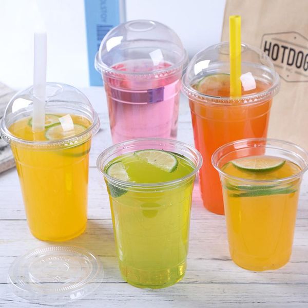 disposable cups & straws 50pcs transparent cup cold drinks takeaway packaging (with dome lid)
disposable cups & straws 50pcs transparent cup cold drinks takeaway packaging (with dome lid)