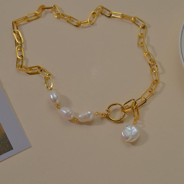chains 2021 baroque pearl charm necklace paper clip asymmetric chunky link chain choker for women girl, Silver
chains 2021 baroque pearl charm necklace paper clip asymmetric chunky link chain choker for women girl, Silver