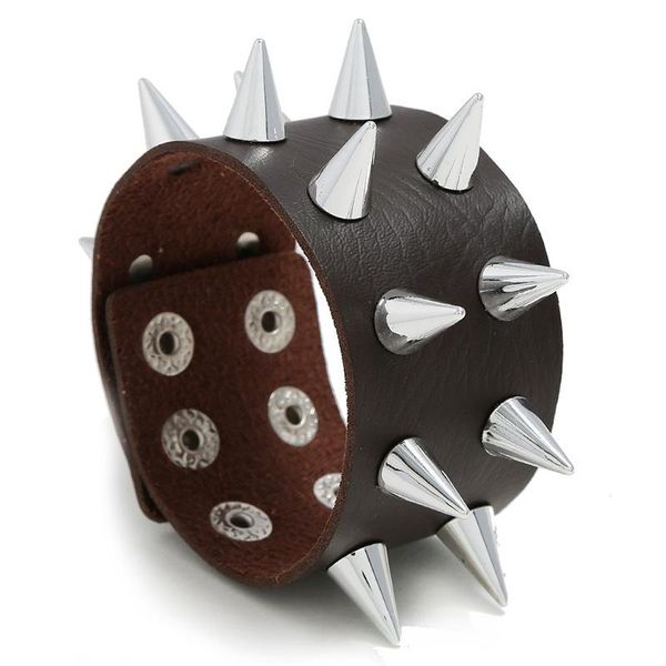bangle jessingshow three row cuspidal rivet stud wide cuff pu leather punk gothic rock bracelet men jewelry, Black
bangle jessingshow three row cuspidal rivet stud wide cuff pu leather punk gothic rock bracelet men jewelry, Black