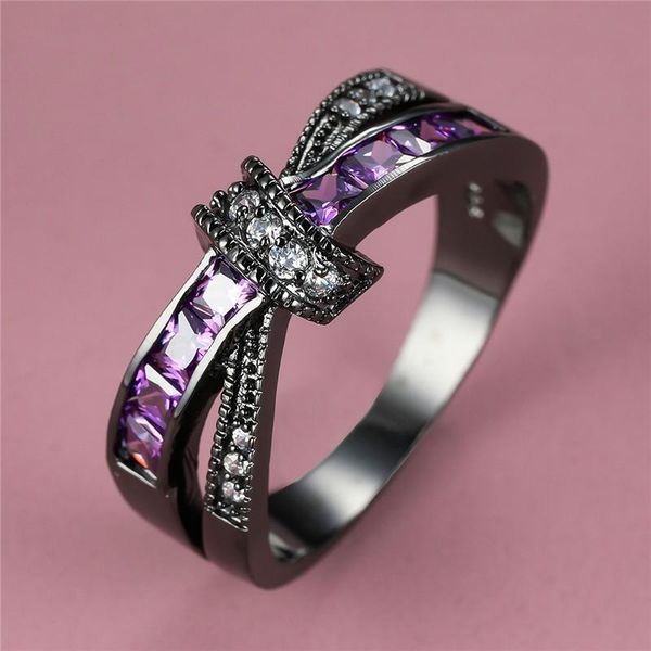 wedding rings dainty female purple crystal stone ring charm 14kt black gold for women cute bride bowknot zircon engagement, Slivery;golden
wedding rings dainty female purple crystal stone ring charm 14kt black gold for women cute bride bowknot zircon engagement, Slivery;golden