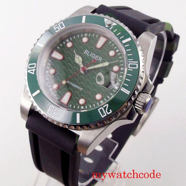 wristwatches 40mm green blue dial miyota 8215 automatic mens watch luminous marks rubber strap ceramic insert rotating bezel, Slivery;brown
wristwatches 40mm green blue dial miyota 8215 automatic mens watch luminous marks rubber strap ceramic insert rotating bezel, Slivery;brown