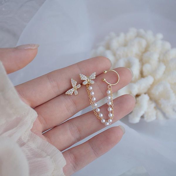 stud korean elegant cute rhinestone butterfly earrings for women girls metal chain boucle d'oreille fashion jewelry gifts, Golden;silver
stud korean elegant cute rhinestone butterfly earrings for women girls metal chain boucle d'oreille fashion jewelry gifts, Golden;silver
