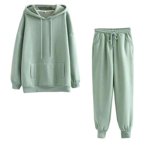 men's suits & blazers 2021 autumn and winter hooded sweater women plus velvet thick two-piece loose blouse trousers suit, White;black
men's suits & blazers 2021 autumn and winter hooded sweater women plus velvet thick two-piece loose blouse trousers suit, White;black