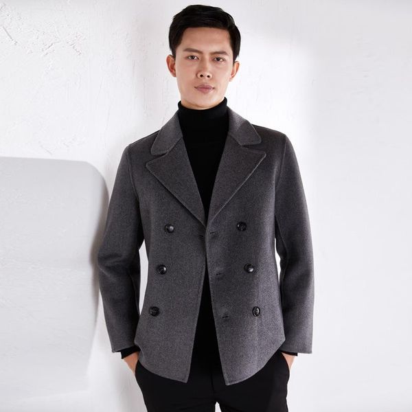 woollen overcoat men's short double faced men's coat korean casual suit autumn jacket, Black
woollen overcoat men's short double faced men's coat korean casual suit autumn jacket, Black