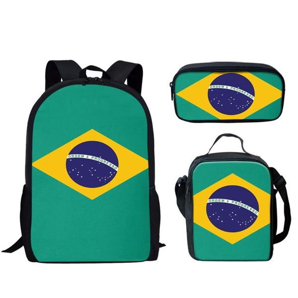 school bags kids bag canvas 3pcs / set bookbags casual backpack for children print brazil student national flag
school bags kids bag canvas 3pcs / set bookbags casual backpack for children print brazil student national flag
