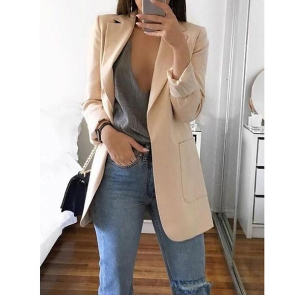 women's suits & blazers blazer women 2021 office ladies female for solid color autumn pocket long sleeve and jackets coat, White;black
women's suits & blazers blazer women 2021 office ladies female for solid color autumn pocket long sleeve and jackets coat, White;black