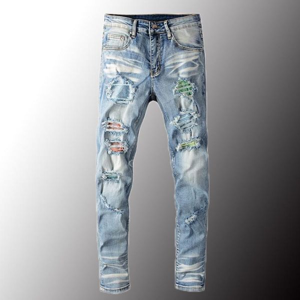 men's jeans luxury crystal ripped slim skinny streetwear trendy holes destroyed light blue denim pants plus size 40
men's jeans luxury crystal ripped slim skinny streetwear trendy holes destroyed light blue denim pants plus size 40