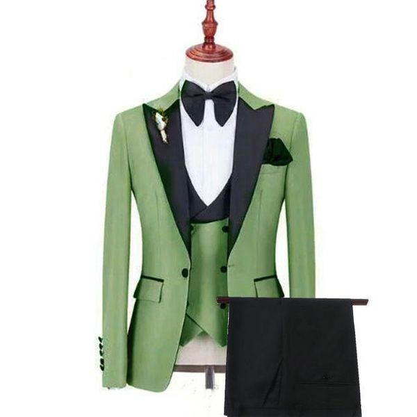 men's suits & blazers handsome one button mint green groomsmen peaked lapel groom tuxedos men wedding/prom man blazer ( jacket+pants+ve, White;black 
men's suits & blazers handsome one button mint green groomsmen peaked lapel groom tuxedos men wedding/prom man blazer ( jacket+pants+ve, White;black