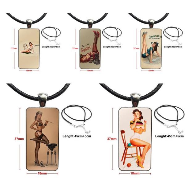 pendant necklaces for wedding simple pin up girl vintage jewelry steel plated with glass cabochon choker long rectangle necklace, Silver
pendant necklaces for wedding simple pin up girl vintage jewelry steel plated with glass cabochon choker long rectangle necklace, Silver
