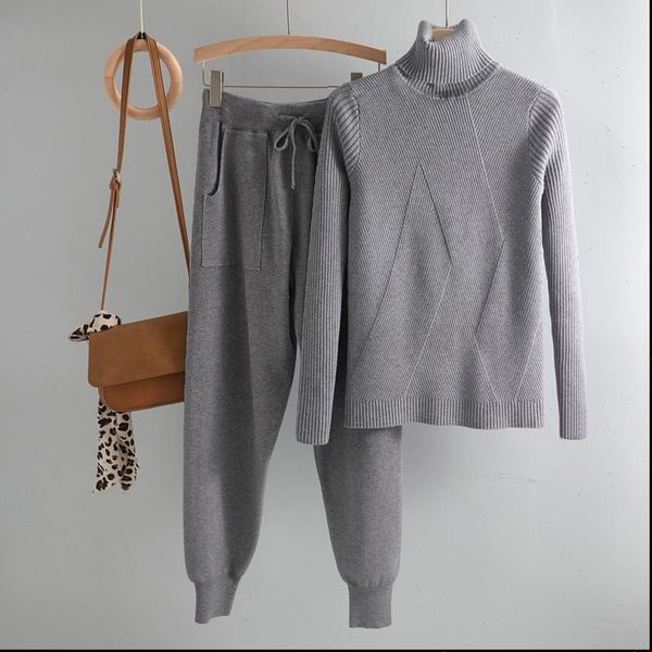 turtleneck sweater 2 pieces set 2021 women chic knitted pullover sweater pants jumper trousers sweater suits, Gray
turtleneck sweater 2 pieces set 2021 women chic knitted pullover sweater pants jumper trousers sweater suits, Gray