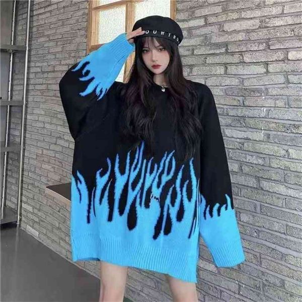 spring round neck loose sweater female flame jacquard color matching ins net red selling a077 210922, White;black
spring round neck loose sweater female flame jacquard color matching ins net red selling a077 210922, White;black