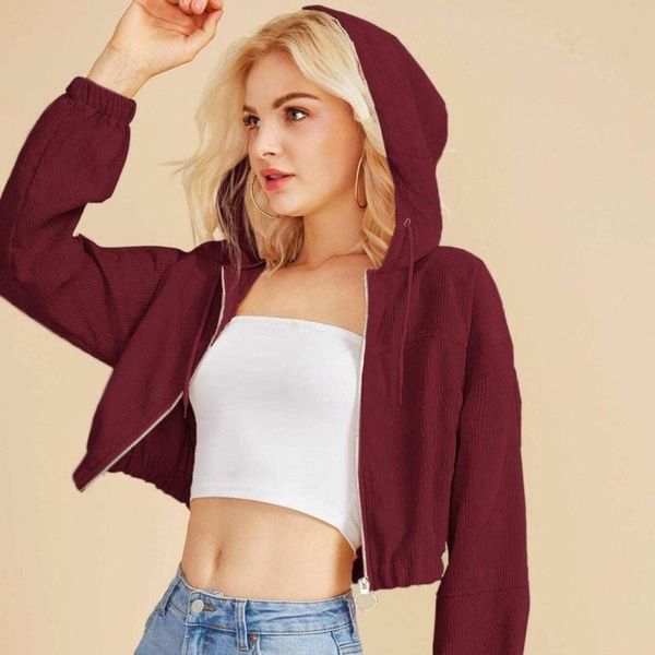 women's hoodies & sweatshirts 2021 streetwear selling women casual solid corduroy zip-up pocket shirt hooded slim sweatshirt cropped ja, Black
women's hoodies & sweatshirts 2021 streetwear selling women casual solid corduroy zip-up pocket shirt hooded slim sweatshirt cropped ja, Black