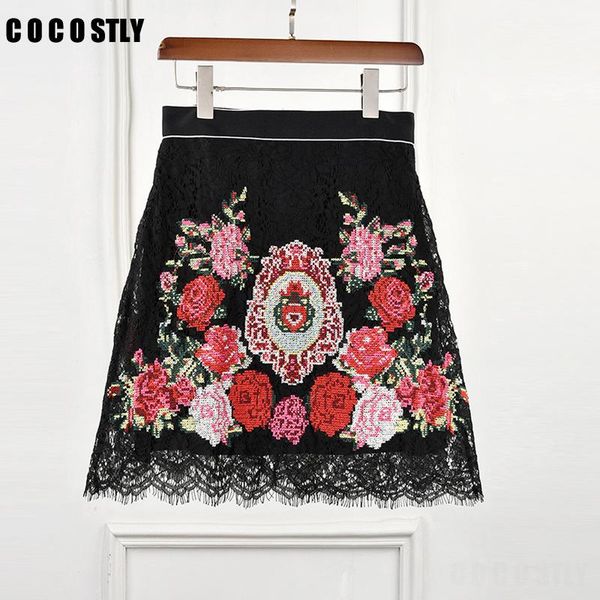 skirts summer black vintage floral rose embroidery mini skirt women 2021 luxury high waist lace a line tunic lady party clothes
skirts summer black vintage floral rose embroidery mini skirt women 2021 luxury high waist lace a line tunic lady party clothes