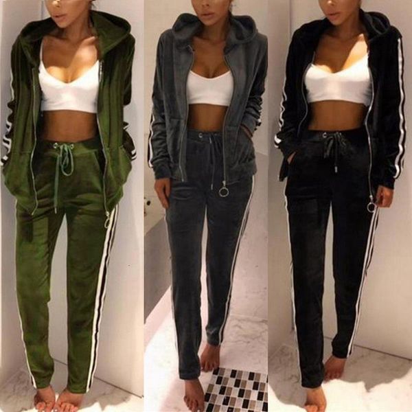 womens sportswear spring winter warm velvet tracksuit 2 piece striped hoodies sweatshirt +pant sets sweat suit female clothing, Gray
womens sportswear spring winter warm velvet tracksuit 2 piece striped hoodies sweatshirt +pant sets sweat suit female clothing, Gray