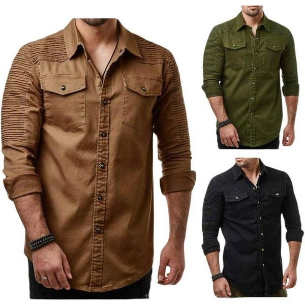 men's casual shirts denim shirt men long sleeve washed cowboy pleated shoulder solid color plus velvet thickening, White;black
men's casual shirts denim shirt men long sleeve washed cowboy pleated shoulder solid color plus velvet thickening, White;black