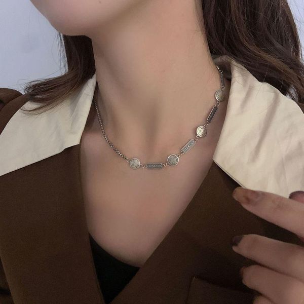 timeonly korean style smile coin letter choker necklaces personality sweater necklace for women female party jewellery 2021 new, Golden;silver
timeonly korean style smile coin letter choker necklaces personality sweater necklace for women female party jewellery 2021 new, Golden;silver