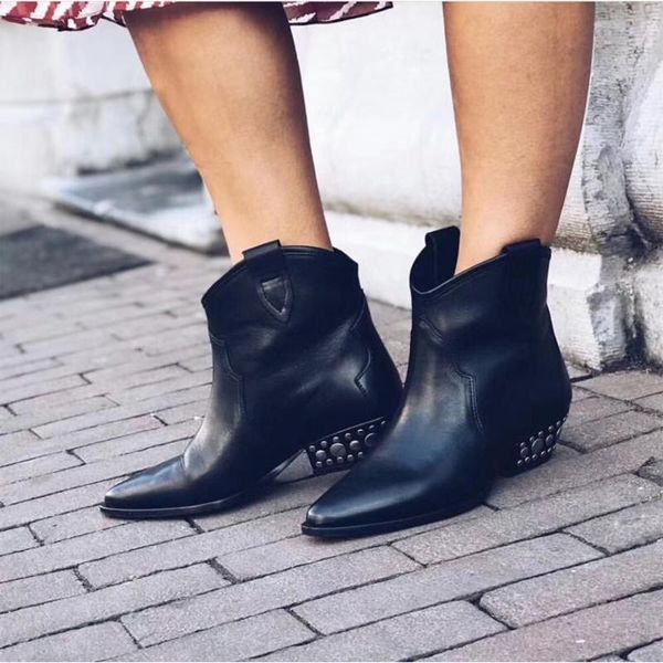 boots black chunky heel ankle women pointed toe slip on fashion rivets studds short suede leather knight
boots black chunky heel ankle women pointed toe slip on fashion rivets studds short suede leather knight