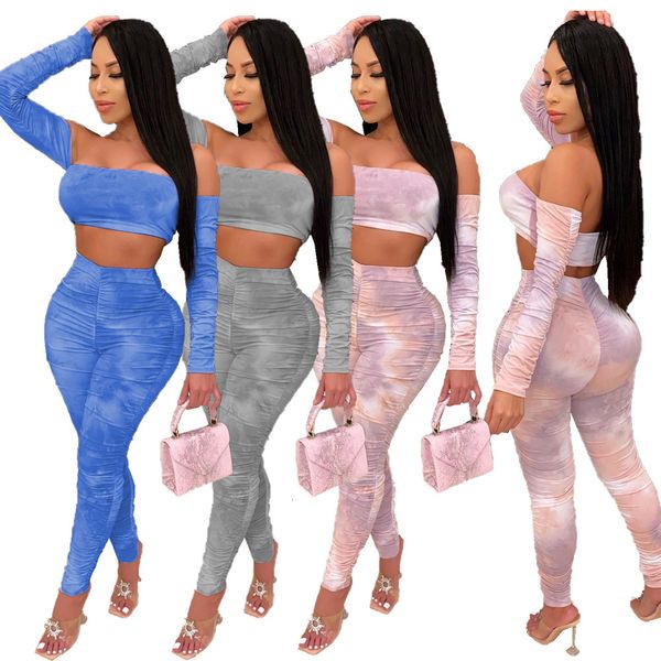 2021 new tie dye print strapless crop tshirts & trousers women two piece outfits summer european and american fashion suits jgvk, Gray
2021 new tie dye print strapless crop tshirts & trousers women two piece outfits summer european and american fashion suits jgvk, Gray