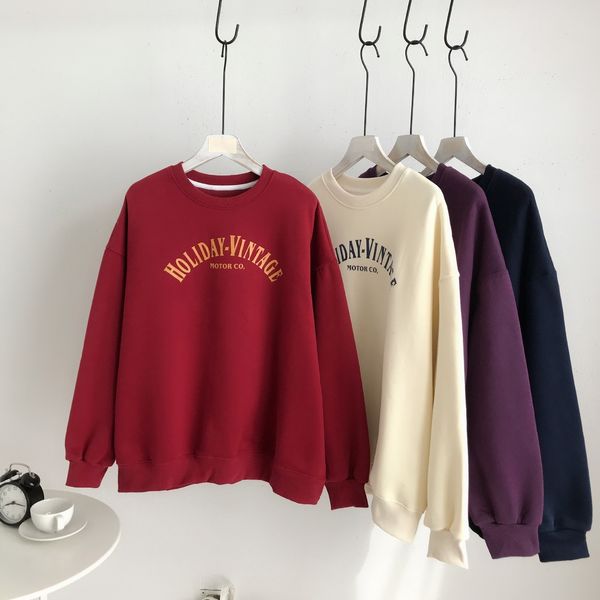 2021 new spring casual women sweatshirt red korean alphabet long sleeve round neck cotton pullover n9lh, Black
2021 new spring casual women sweatshirt red korean alphabet long sleeve round neck cotton pullover n9lh, Black