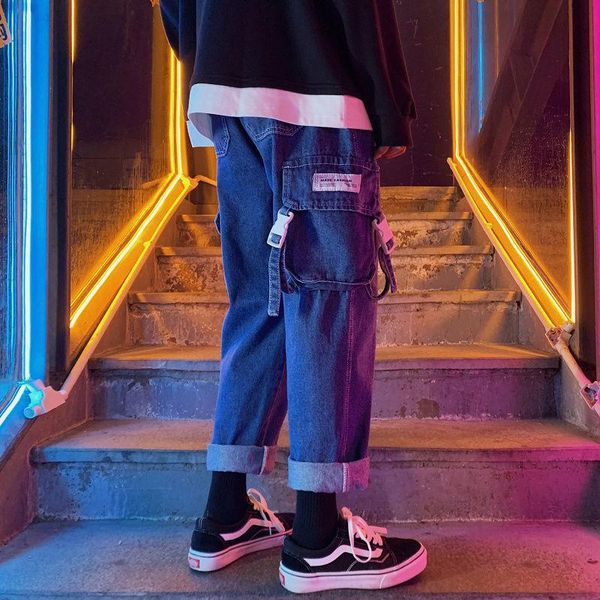 men's jeans plus japan size men hip hop rap street wear joggers ankle length denim cargo pants loose pocket harem trousers sweatpants, Blue
men's jeans plus japan size men hip hop rap street wear joggers ankle length denim cargo pants loose pocket harem trousers sweatpants, Blue