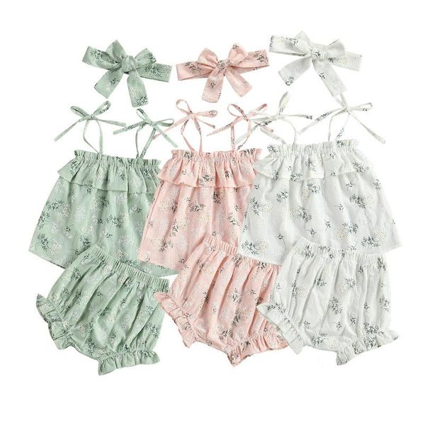 clothing sets 3pcs baby girls clothes set summer sleeveless floral ruffle shorts+headband kids outfits 0-24m, White
clothing sets 3pcs baby girls clothes set summer sleeveless floral ruffle shorts+headband kids outfits 0-24m, White