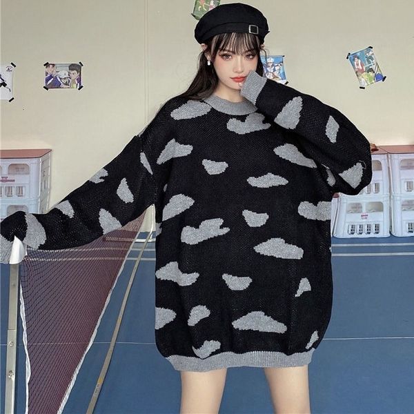 2021 outono inverno kawaii moda coreano nuvens imprimir casual feminino camisola solta manga comprida pulver uyal, White;black
2021 outono inverno kawaii moda coreano nuvens imprimir casual feminino camisola solta manga comprida pulver uyal, White;black