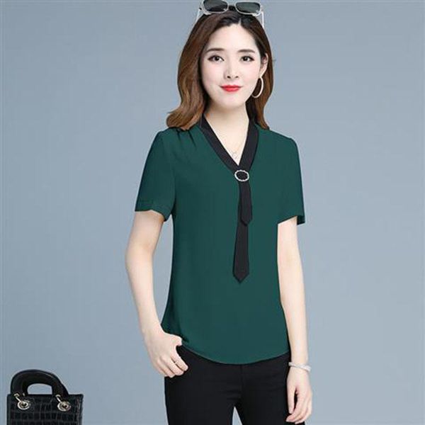 women's blouses & shirts 2021 office work wear ol style women spring summer lady casual v-neck bow tie decor short sleeve blusas, White
women's blouses & shirts 2021 office work wear ol style women spring summer lady casual v-neck bow tie decor short sleeve blusas, White
