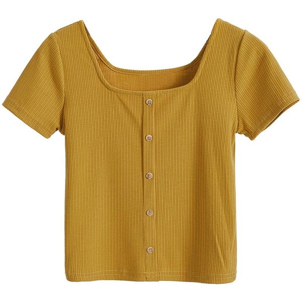 women's t-shirt 2021 fashion women t-shirts short sleeve ribbed shirts knit shirt, White