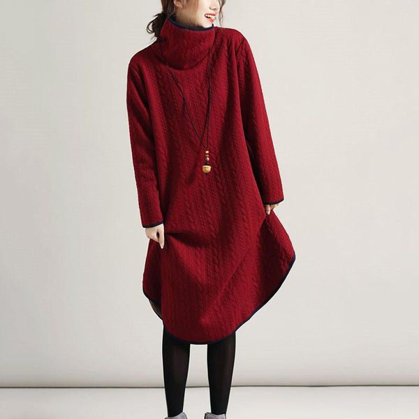 casual dresses large size women autumn winter vintage dress 2021 solid color high collar plus velvet thicken loose femme bottom, Black;gray
casual dresses large size women autumn winter vintage dress 2021 solid color high collar plus velvet thicken loose femme bottom, Black;gray